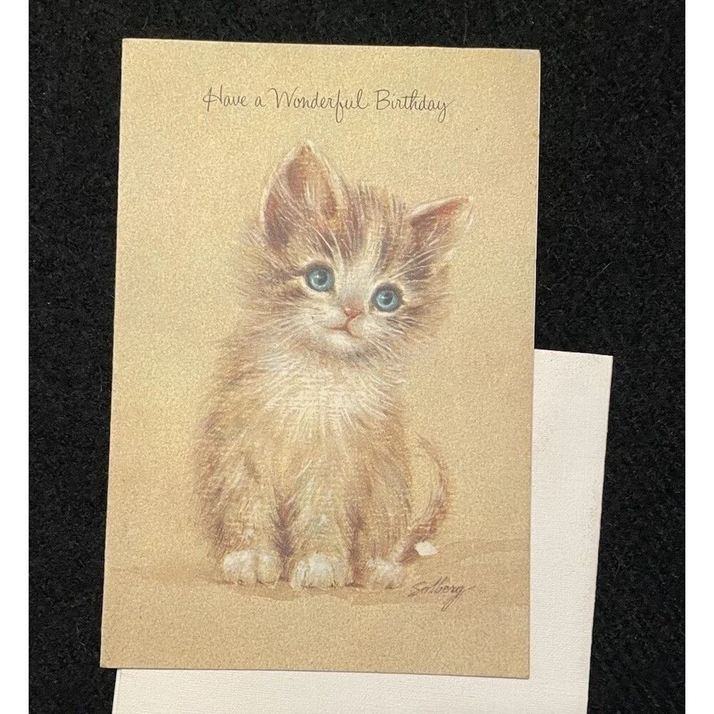 Lot Of Five Vintage Greeting Cards Art Cards Anniversary Birthday Get Well